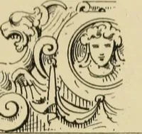 An illustration from Elements of style in furniture and woodwork, being a series of details of the Italian, German Renaissance, Elizabethan, Louis XIVth, Louis XVth, Louis XVIth, Sheraton, Adams, Empire, Chinese, Japanese, and Moresque styles ... for the use of architects, furniture designers, cabinet makers and others (1889)