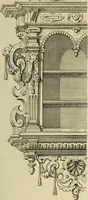 An illustration from Elements of style in furniture and woodwork, being a series of details of the Italian, German Renaissance, Elizabethan, Louis XIVth, Louis XVth, Louis XVIth, Sheraton, Adams, Empire, Chinese, Japanese, and Moresque styles ... for the use of architects, furniture designers, cabinet makers and others (1889)