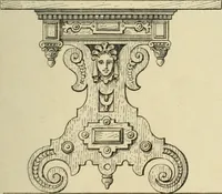 An illustration from Elements of style in furniture and woodwork, being a series of details of the Italian, German Renaissance, Elizabethan, Louis XIVth, Louis XVth, Louis XVIth, Sheraton, Adams, Empire, Chinese, Japanese, and Moresque styles ... for the use of architects, furniture designers, cabinet makers and others (1889)