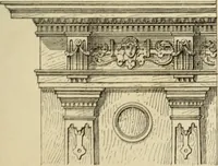 An illustration from Elements of style in furniture and woodwork, being a series of details of the Italian, German Renaissance, Elizabethan, Louis XIVth, Louis XVth, Louis XVIth, Sheraton, Adams, Empire, Chinese, Japanese, and Moresque styles ... for the use of architects, furniture designers, cabinet makers and others (1889)