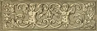 An illustration from Elements of style in furniture and woodwork, being a series of details of the Italian, German Renaissance, Elizabethan, Louis XIVth, Louis XVth, Louis XVIth, Sheraton, Adams, Empire, Chinese, Japanese, and Moresque styles ... for the use of architects, furniture designers, cabinet makers and others (1889)