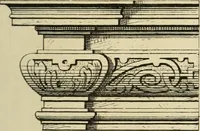 An illustration from Elements of style in furniture and woodwork, being a series of details of the Italian, German Renaissance, Elizabethan, Louis XIVth, Louis XVth, Louis XVIth, Sheraton, Adams, Empire, Chinese, Japanese, and Moresque styles ... for the use of architects, furniture designers, cabinet makers and others (1889)