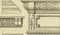 An illustration from Elements of style in furniture and woodwork, being a series of details of the Italian, German Renaissance, Elizabethan, Louis XIVth, Louis XVth, Louis XVIth, Sheraton, Adams, Empire, Chinese, Japanese, and Moresque styles ... for the use of architects, furniture designers, cabinet makers and others (1889)
