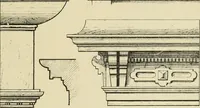 An illustration from Elements of style in furniture and woodwork, being a series of details of the Italian, German Renaissance, Elizabethan, Louis XIVth, Louis XVth, Louis XVIth, Sheraton, Adams, Empire, Chinese, Japanese, and Moresque styles ... for the use of architects, furniture designers, cabinet makers and others (1889)