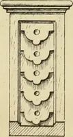 An illustration from Elements of style in furniture and woodwork, being a series of details of the Italian, German Renaissance, Elizabethan, Louis XIVth, Louis XVth, Louis XVIth, Sheraton, Adams, Empire, Chinese, Japanese, and Moresque styles ... for the use of architects, furniture designers, cabinet makers and others (1889)