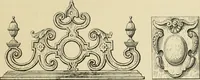 An illustration from Elements of style in furniture and woodwork, being a series of details of the Italian, German Renaissance, Elizabethan, Louis XIVth, Louis XVth, Louis XVIth, Sheraton, Adams, Empire, Chinese, Japanese, and Moresque styles ... for the use of architects, furniture designers, cabinet makers and others (1889)