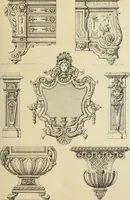 An illustration from Elements of style in furniture and woodwork, being a series of details of the Italian, German Renaissance, Elizabethan, Louis XIVth, Louis XVth, Louis XVIth, Sheraton, Adams, Empire, Chinese, Japanese, and Moresque styles ... for the use of architects, furniture designers, cabinet makers and others (1889)