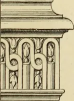An illustration from Elements of style in furniture and woodwork, being a series of details of the Italian, German Renaissance, Elizabethan, Louis XIVth, Louis XVth, Louis XVIth, Sheraton, Adams, Empire, Chinese, Japanese, and Moresque styles ... for the use of architects, furniture designers, cabinet makers and others (1889)
