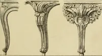 An illustration from Elements of style in furniture and woodwork, being a series of details of the Italian, German Renaissance, Elizabethan, Louis XIVth, Louis XVth, Louis XVIth, Sheraton, Adams, Empire, Chinese, Japanese, and Moresque styles ... for the use of architects, furniture designers, cabinet makers and others (1889)