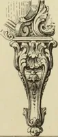 An illustration from Elements of style in furniture and woodwork, being a series of details of the Italian, German Renaissance, Elizabethan, Louis XIVth, Louis XVth, Louis XVIth, Sheraton, Adams, Empire, Chinese, Japanese, and Moresque styles ... for the use of architects, furniture designers, cabinet makers and others (1889)