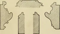 An illustration from Elements of style in furniture and woodwork, being a series of details of the Italian, German Renaissance, Elizabethan, Louis XIVth, Louis XVth, Louis XVIth, Sheraton, Adams, Empire, Chinese, Japanese, and Moresque styles ... for the use of architects, furniture designers, cabinet makers and others (1889)