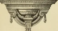 An illustration from Elements of style in furniture and woodwork, being a series of details of the Italian, German Renaissance, Elizabethan, Louis XIVth, Louis XVth, Louis XVIth, Sheraton, Adams, Empire, Chinese, Japanese, and Moresque styles ... for the use of architects, furniture designers, cabinet makers and others (1889)