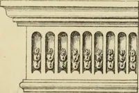 An illustration from Elements of style in furniture and woodwork, being a series of details of the Italian, German Renaissance, Elizabethan, Louis XIVth, Louis XVth, Louis XVIth, Sheraton, Adams, Empire, Chinese, Japanese, and Moresque styles ... for the use of architects, furniture designers, cabinet makers and others (1889)