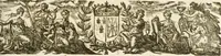 An illustration from Eloges et discours sur la triomphante reception du roy en sa ville de Paris, apres la reduction de la Rochelle : accompagnez des figures, tant des arcs de triomphe que des autres preparatifs (1629)
