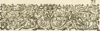 An illustration from Eloges et discours sur la triomphante reception du roy en sa ville de Paris, apres la reduction de la Rochelle : accompagnez des figures, tant des arcs de triomphe que des autres preparatifs (1629)
