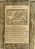 An illustration from Emblemas morales de Don Sebastian de Couarrubias Orozco, capellan del rey N.S. Maestrescuela, y canonigo de Cuenca, consultor del santo oficio (1610)
