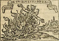 An illustration from Emblemas morales de Don Sebastian de Couarrubias Orozco, capellan del rey N.S. Maestrescuela, y canonigo de Cuenca, consultor del santo oficio (1610)