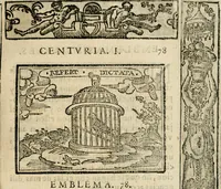 An illustration from Emblemas morales de Don Sebastian de Couarrubias Orozco, capellan del rey N.S. Maestrescuela, y canonigo de Cuenca, consultor del santo oficio (1610)