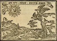 An illustration from Emblemas morales de Don Sebastian de Couarrubias Orozco, capellan del rey N.S. Maestrescuela, y canonigo de Cuenca, consultor del santo oficio (1610)