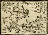 An illustration from Emblemas morales de Don Sebastian de Couarrubias Orozco, capellan del rey N.S. Maestrescuela, y canonigo de Cuenca, consultor del santo oficio (1610)