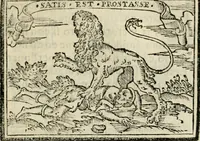 An illustration from Emblemas morales de Don Sebastian de Couarrubias Orozco, capellan del rey N.S. Maestrescuela, y canonigo de Cuenca, consultor del santo oficio (1610)