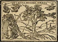 An illustration from Emblemas morales de Don Sebastian de Couarrubias Orozco, capellan del rey N.S. Maestrescuela, y canonigo de Cuenca, consultor del santo oficio (1610)
