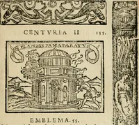 An illustration from Emblemas morales de Don Sebastian de Couarrubias Orozco, capellan del rey N.S. Maestrescuela, y canonigo de Cuenca, consultor del santo oficio (1610)