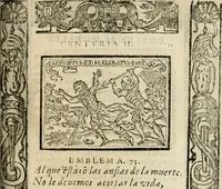 An illustration from Emblemas morales de Don Sebastian de Couarrubias Orozco, capellan del rey N.S. Maestrescuela, y canonigo de Cuenca, consultor del santo oficio (1610)
