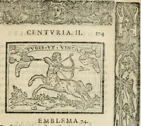 An illustration from Emblemas morales de Don Sebastian de Couarrubias Orozco, capellan del rey N.S. Maestrescuela, y canonigo de Cuenca, consultor del santo oficio (1610)