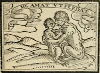 An illustration from Emblemas morales de Don Sebastian de Couarrubias Orozco, capellan del rey N.S. Maestrescuela, y canonigo de Cuenca, consultor del santo oficio (1610)