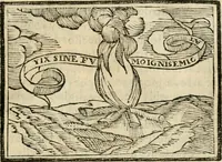 An illustration from Emblemas morales de Don Sebastian de Couarrubias Orozco, capellan del rey N.S. Maestrescuela, y canonigo de Cuenca, consultor del santo oficio (1610)