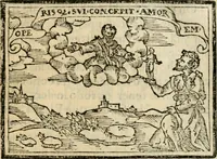 An illustration from Emblemas morales de Don Sebastian de Couarrubias Orozco, capellan del rey N.S. Maestrescuela, y canonigo de Cuenca, consultor del santo oficio (1610)