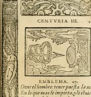 An illustration from Emblemas morales de Don Sebastian de Couarrubias Orozco, capellan del rey N.S. Maestrescuela, y canonigo de Cuenca, consultor del santo oficio (1610)