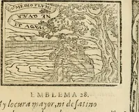 An illustration from Emblemas morales de Don Sebastian de Couarrubias Orozco, capellan del rey N.S. Maestrescuela, y canonigo de Cuenca, consultor del santo oficio (1610)