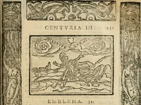 An illustration from Emblemas morales de Don Sebastian de Couarrubias Orozco, capellan del rey N.S. Maestrescuela, y canonigo de Cuenca, consultor del santo oficio (1610)