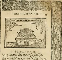 An illustration from Emblemas morales de Don Sebastian de Couarrubias Orozco, capellan del rey N.S. Maestrescuela, y canonigo de Cuenca, consultor del santo oficio (1610)