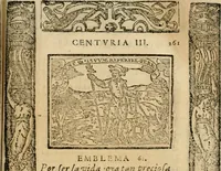An illustration from Emblemas morales de Don Sebastian de Couarrubias Orozco, capellan del rey N.S. Maestrescuela, y canonigo de Cuenca, consultor del santo oficio (1610)