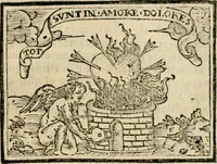 An illustration from Emblemas morales de Don Sebastian de Couarrubias Orozco, capellan del rey N.S. Maestrescuela, y canonigo de Cuenca, consultor del santo oficio (1610)