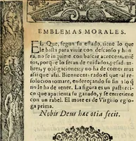 An illustration from Emblemas morales de Don Sebastian de Couarrubias Orozco, capellan del rey N.S. Maestrescuela, y canonigo de Cuenca, consultor del santo oficio (1610)