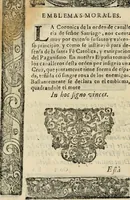An illustration from Emblemas morales de Don Sebastian de Couarrubias Orozco, capellan del rey N.S. Maestrescuela, y canonigo de Cuenca, consultor del santo oficio (1610)