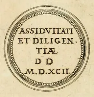 Picture 104 of 150 from Emblemata anniversaria Academiae Altorfinae : stvdiorvm ivventvtis exercitandorvm cavsa proposita et variorvm orationibvs exposita (1597), leaf 212
