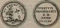An illustration from Emblemata anniversaria Academiae Altorfinae : studiorum iuventutis exercitandorum causa proposita et variorum orationibus exposita (1597)