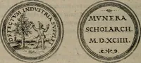 An illustration from Emblemata anniversaria Academiae Altorfinae : studiorum iuventutis exercitandorum causa proposita et variorum orationibus exposita (1597)