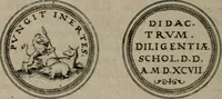 An illustration from Emblemata anniversaria Academiae Altorfinae : studiorum iuventutis exercitandorum causa proposita et variorum orationibus exposita (1597)