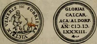 An illustration from Emblemata anniversaria Academiae Altorfinae : studiorum iuventutis exercitandorum causa proposita et variorum orationibus exposita (1597)
