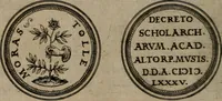 An illustration from Emblemata anniversaria Academiae Altorfinae : studiorum iuventutis exercitandorum causa proposita et variorum orationibus exposita (1597)