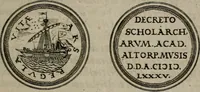 An illustration from Emblemata anniversaria Academiae Altorfinae : studiorum iuventutis exercitandorum causa proposita et variorum orationibus exposita (1597)