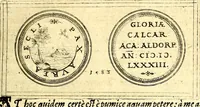 An illustration from Emblemata anniversaria Academiae Noribergensis, qvae est Altorffii: stvdiorum juventutis exercitandorum caussâ inde ab ann. Christi CD D LXXVII usq; ad annum CD D CXVI proposita; oratiunculis eruditis & nervosis in panegyribus academicis explicata (1617)