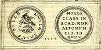 An illustration from Emblemata anniversaria Academiae Noribergensis, qvae est Altorffii: stvdiorum juventutis exercitandorum caussâ inde ab ann. Christi CD D LXXVII usq; ad annum CD D CXVI proposita; oratiunculis eruditis & nervosis in panegyribus academicis explicata (1617)