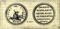 An illustration from Emblemata anniversaria Academiae Noribergensis, qvae est Altorffii: stvdiorum juventutis exercitandorum caussâ inde ab ann. Christi CD D LXXVII usq; ad annum CD D CXVI proposita; oratiunculis eruditis & nervosis in panegyribus academicis explicata (1617)